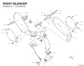 RIGHT SILENCER 57315401A diagram position