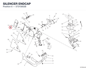 SILENCER ENDCAP 57315802B diagram position