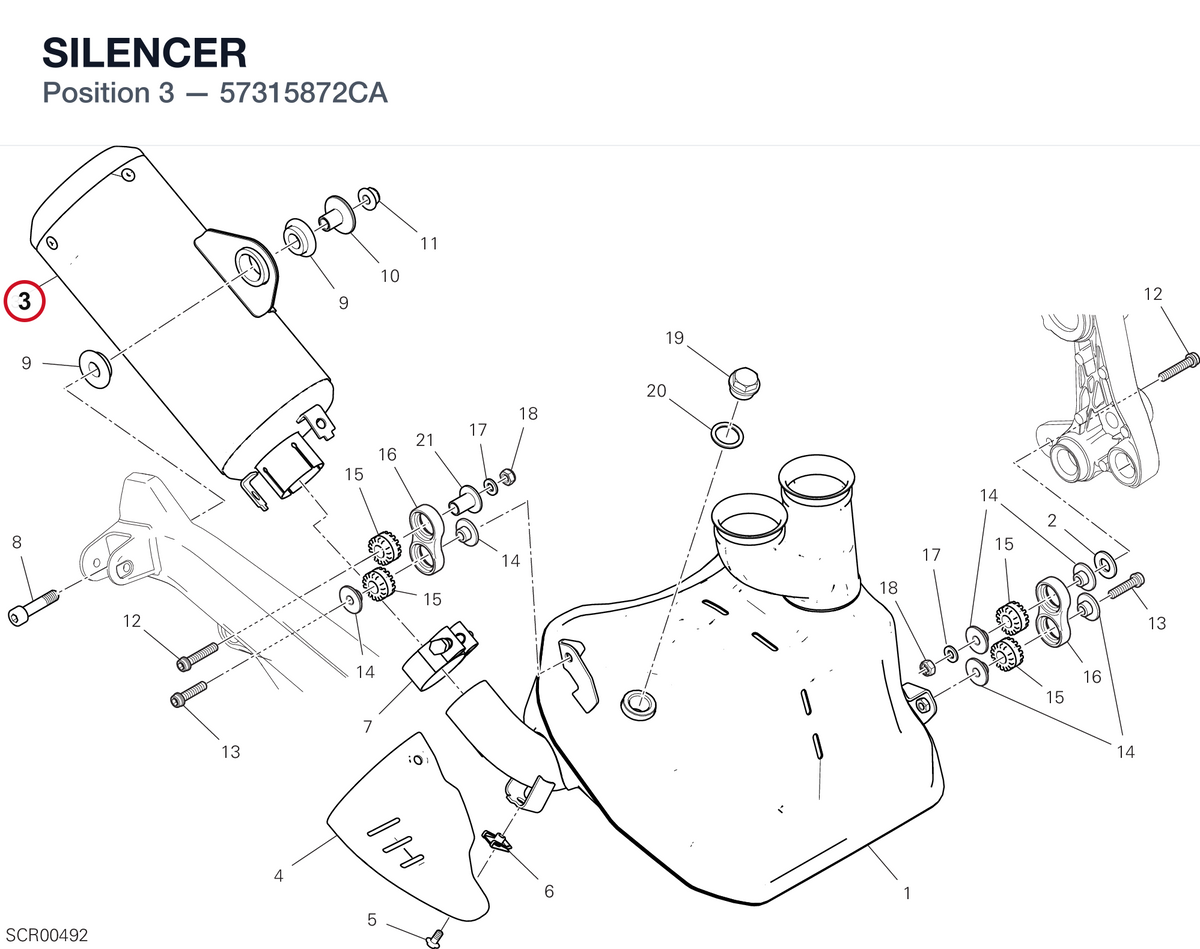 SILENCER 57315872CA diagram position