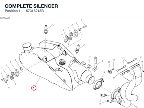 COMPLETE SILENCER 57316213B diagram position