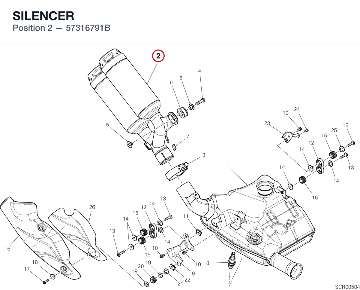 SILENCER 57316791B diagram position