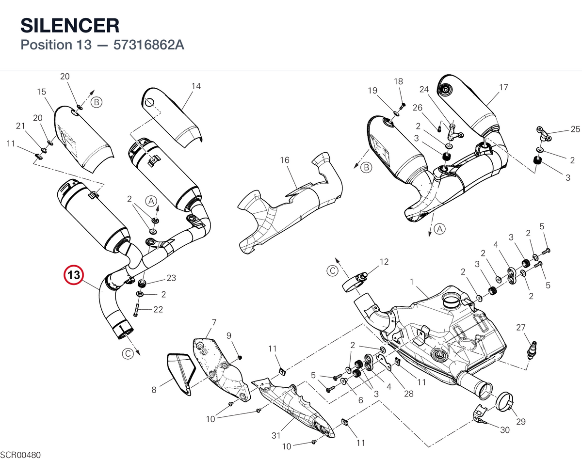 SILENCER 57316862A diagram position