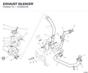EXHAUST SILENCER 57320241B diagram position