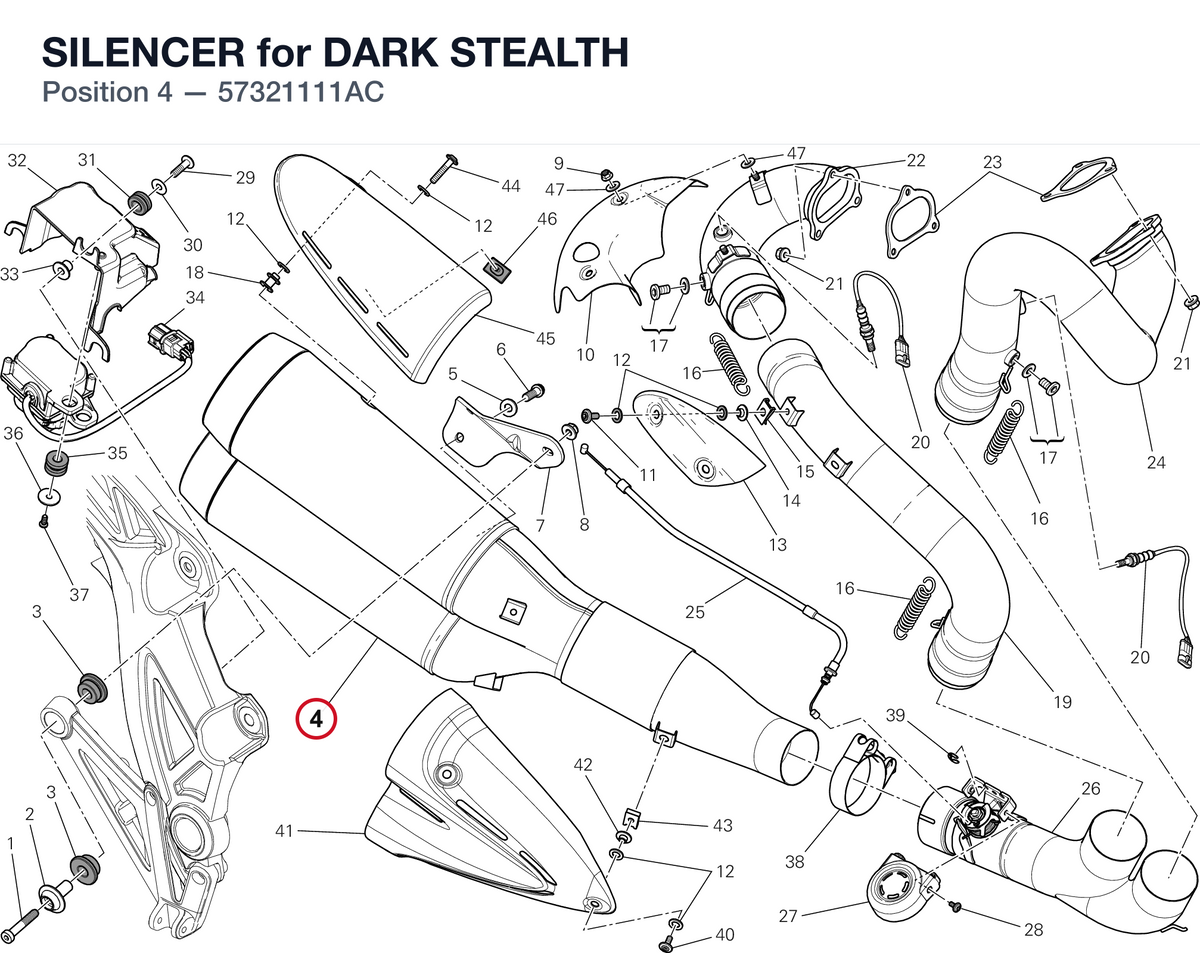 SILENCER for DARK STEALTH 57321111AC diagram position