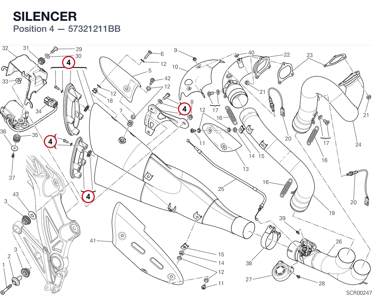 SILENCER 57321211BB diagram position
