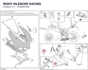 RIGHT SILENCER RACING 57322012AA diagram position