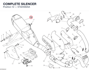 COMPLETE SILENCER 57324582AA diagram position
