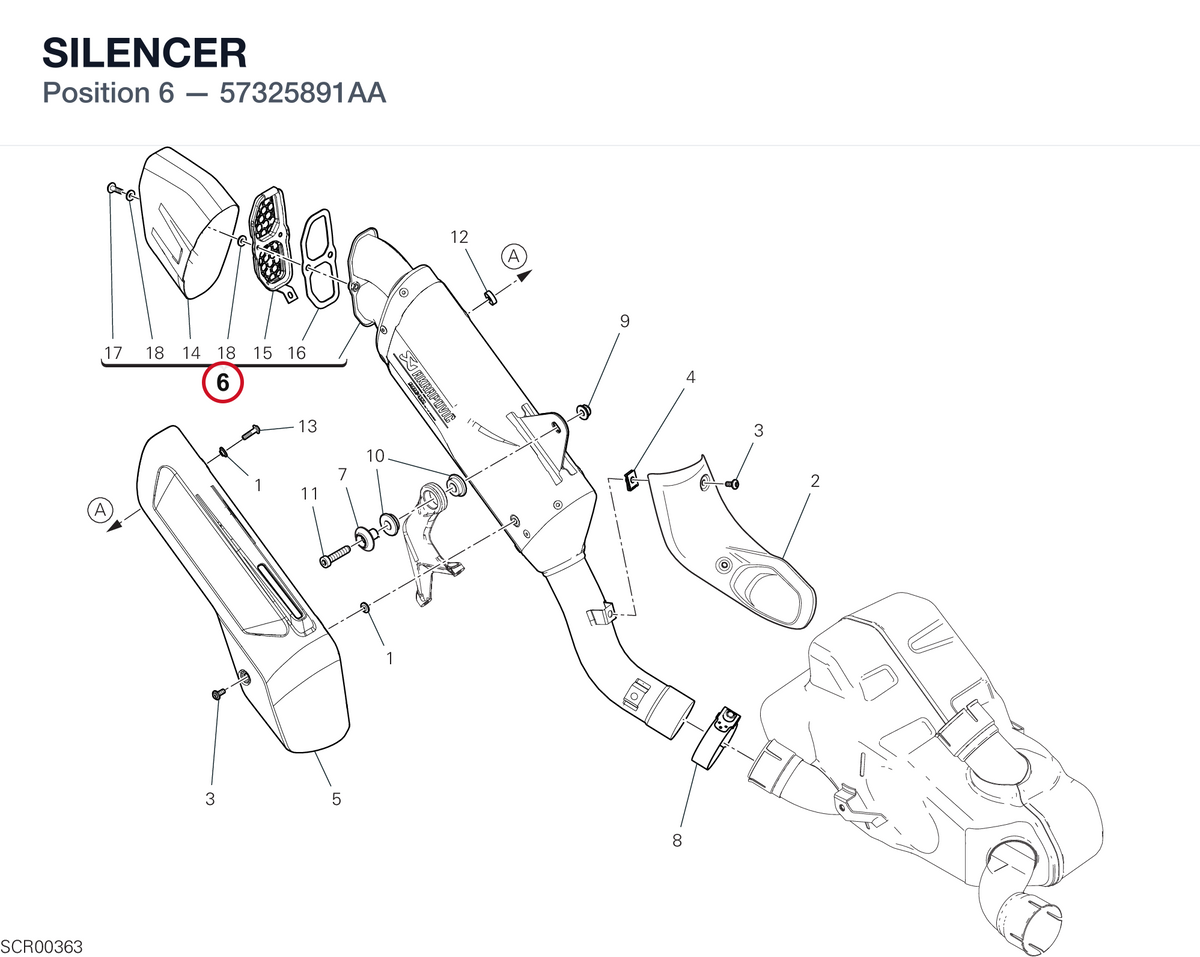 SILENCER 57325891AA diagram position