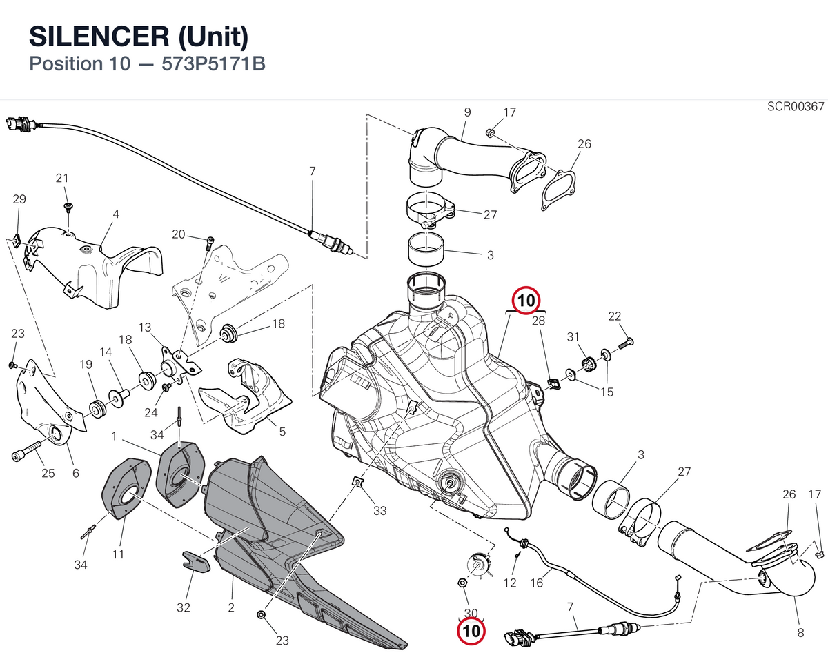 SILENCER (Unit) 573P5171B diagram position