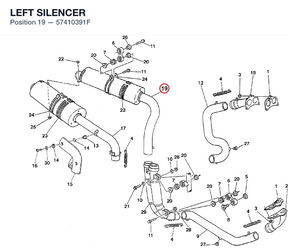LEFT SILENCER 57410391F diagram position