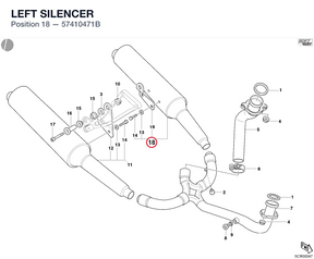 LEFT SILENCER 57410471B diagram position