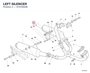 LEFT SILENCER 57410502B diagram position