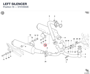 LEFT SILENCER 57410502E diagram position