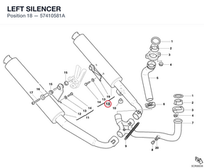 LEFT SILENCER 57410581A diagram position