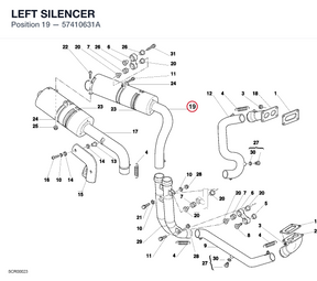 LEFT SILENCER 57410631A diagram position