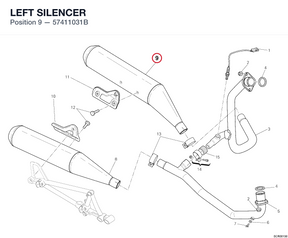 LEFT SILENCER 57411031B diagram position