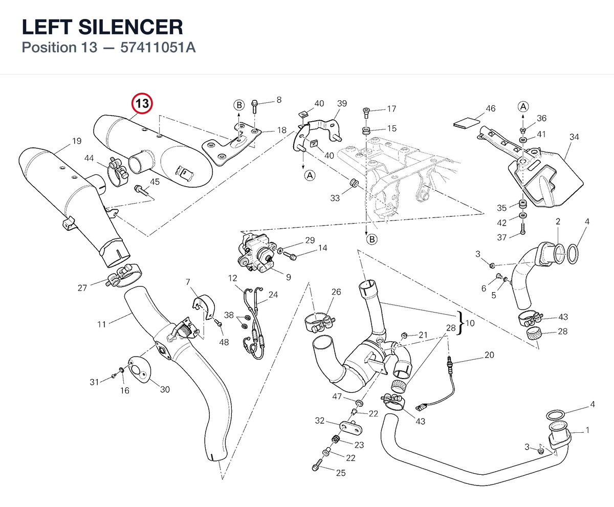 LEFT SILENCER 57411051A diagram position