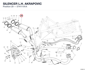 SILENCER  L.H. AKRAPOVIC 57411191A diagram position