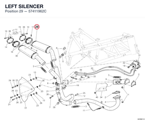 LEFT SILENCER 57411962C diagram position