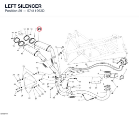 LEFT SILENCER 57411963D diagram position