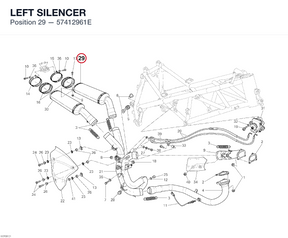 LEFT SILENCER 57412961E diagram position