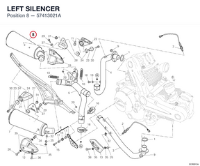 LEFT SILENCER 57413021A diagram position