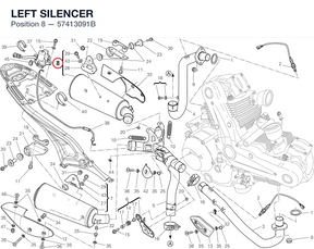 LEFT SILENCER 57413091B diagram position