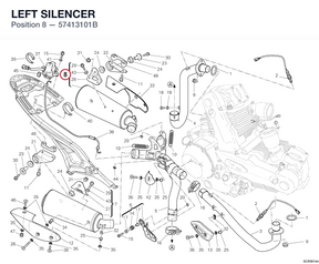 LEFT SILENCER 57413101B diagram position