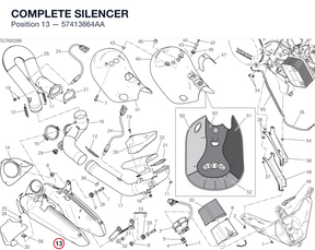COMPLETE SILENCER 57413864AA diagram position