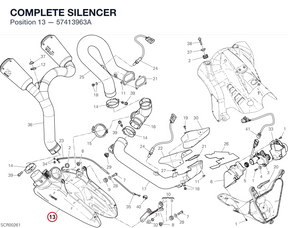 COMPLETE SILENCER 57413963A diagram position