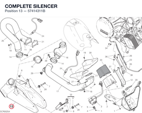 COMPLETE SILENCER 57414311B diagram position