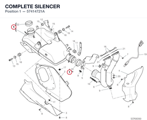COMPLETE SILENCER 57414721A diagram position