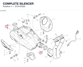 COMPLETE SILENCER 57414763A diagram position