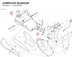 COMPLETE SILENCER 57414941A diagram position