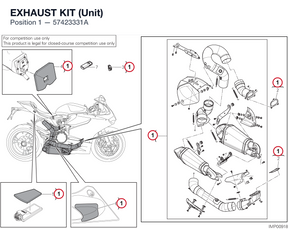 EXHAUST KIT (Unit) 57423331A diagram position