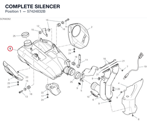 COMPLETE SILENCER 57424832B diagram position