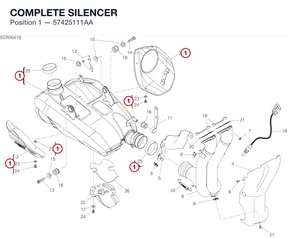 COMPLETE SILENCER 57425111AA diagram position