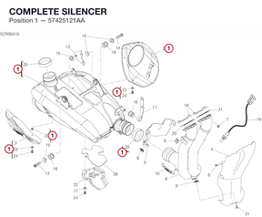 COMPLETE SILENCER 57425121AA diagram position