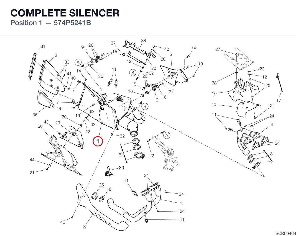 COMPLETE SILENCER 574P5241B diagram position
