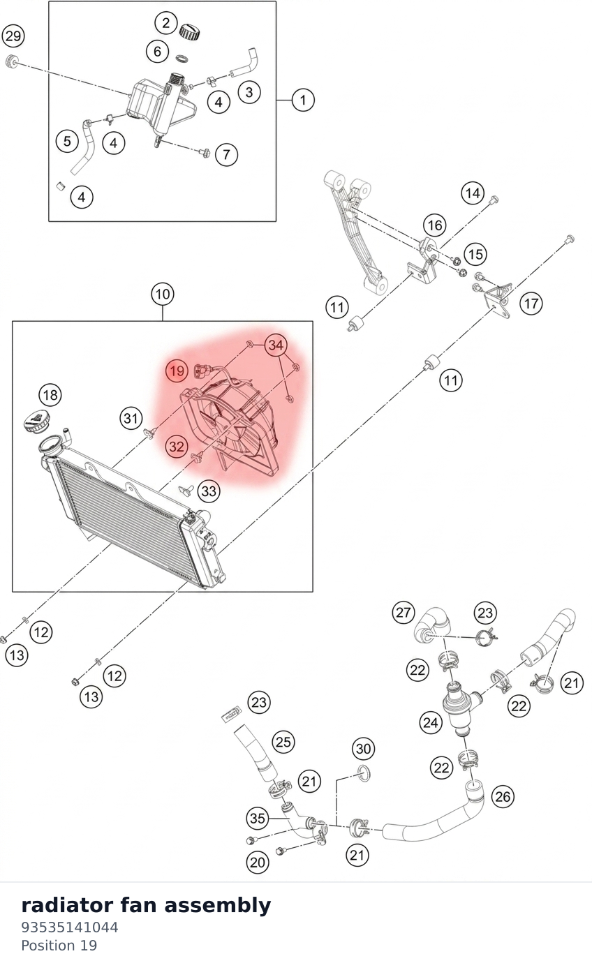 Diagram preview: radiator fan assembly (93535141044)