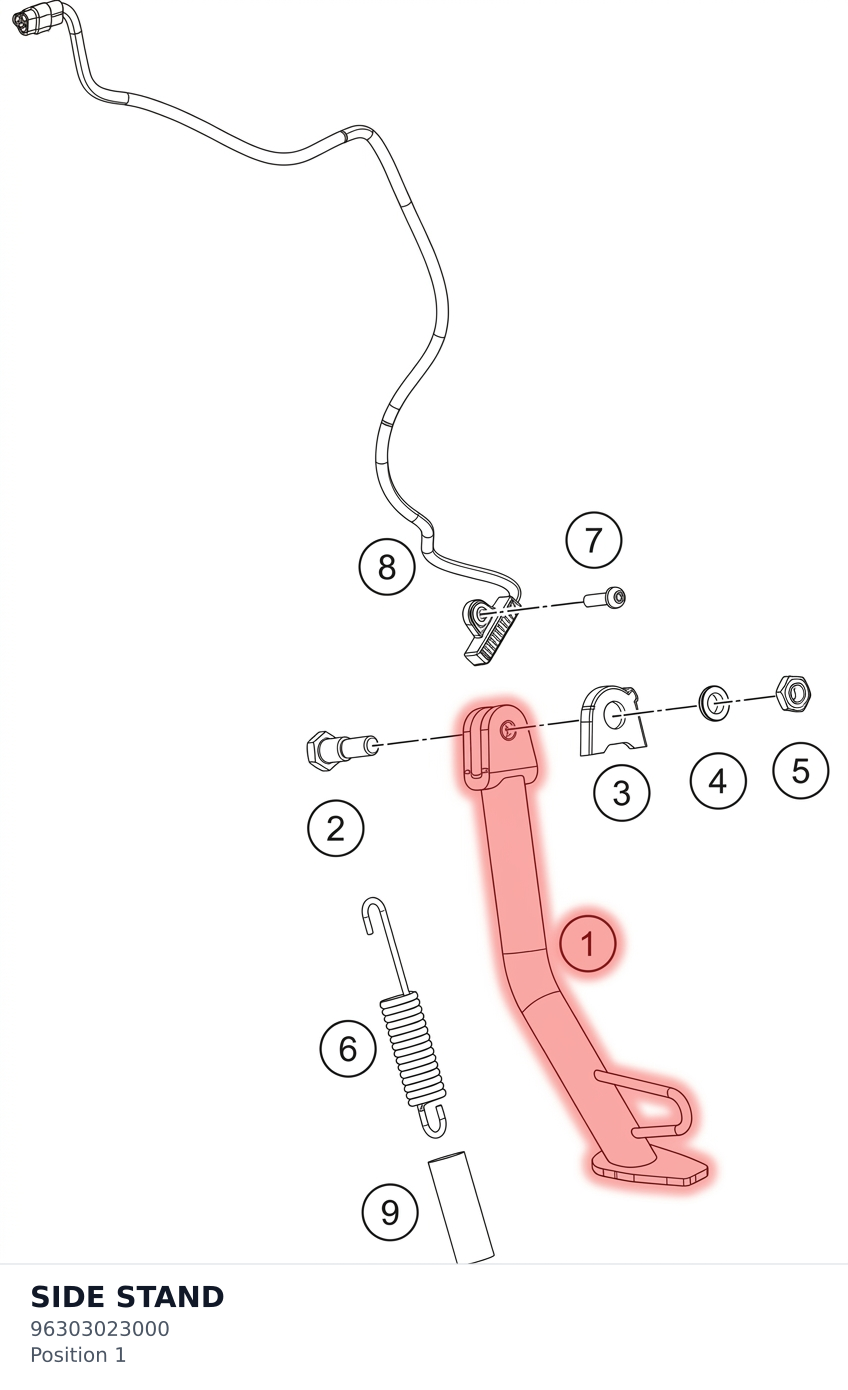 Diagram preview: SIDE STAND (96303023000)