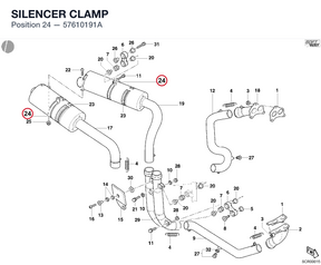 SILENCER CLAMP 57610191A diagram position