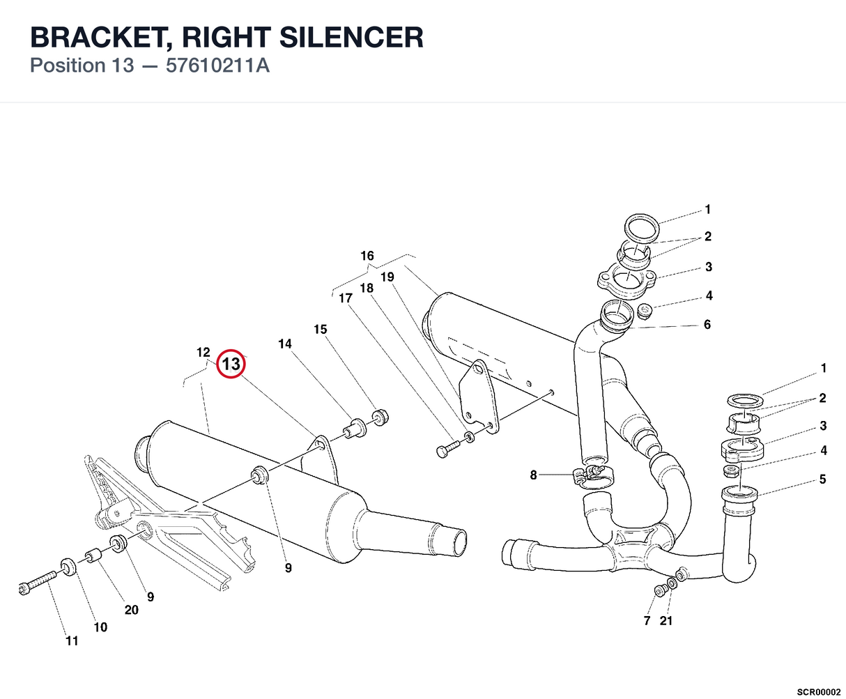 BRACKET, RIGHT SILENCER