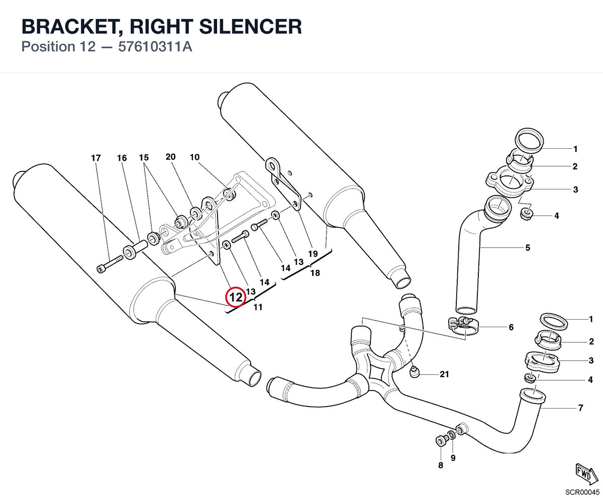 BRACKET, RIGHT SILENCER