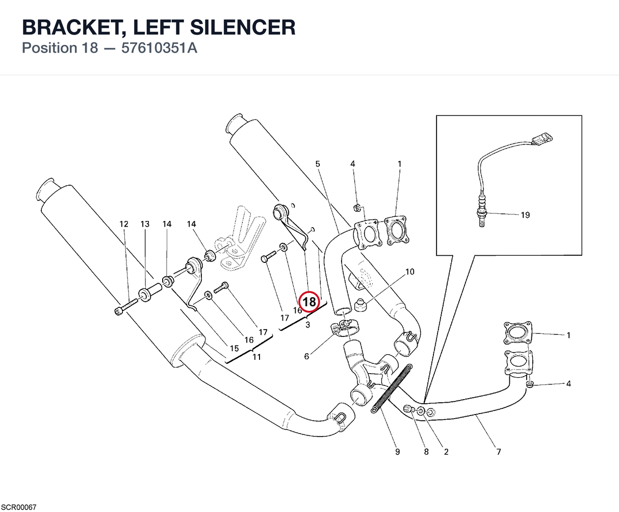 BRACKET, LEFT SILENCER