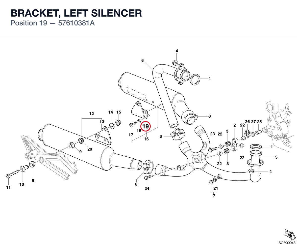 BRACKET, LEFT SILENCER