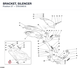 BRACKET, SILENCER 57610461A diagram position