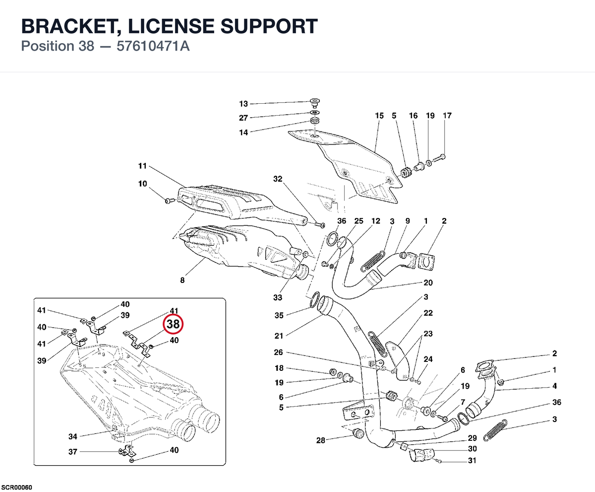 BRACKET, LICENSE SUPPORT 57610471A diagram position