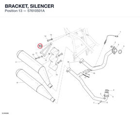 BRACKET, SILENCER 57610501A diagram position