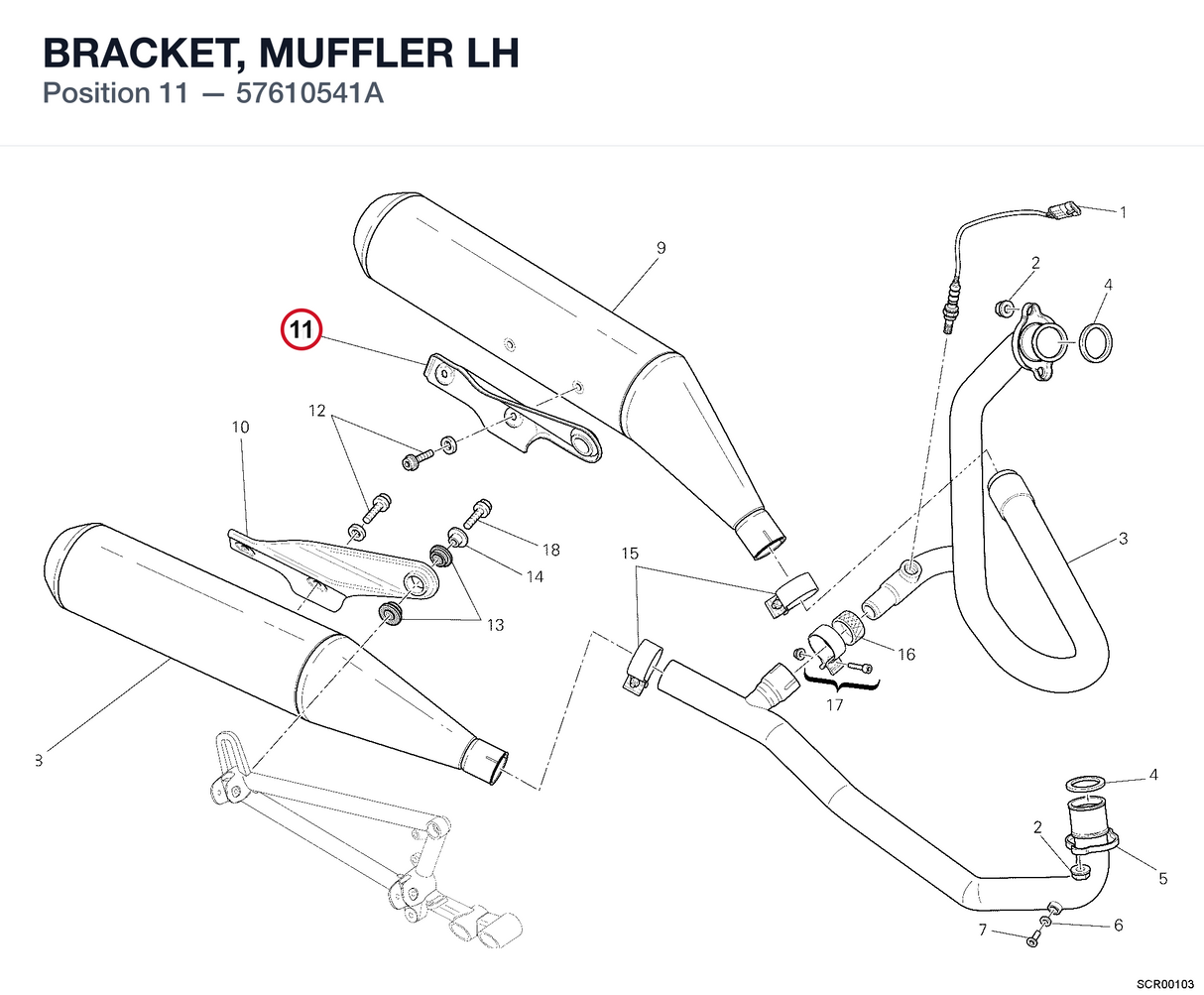 BRACKET, MUFFLER LH